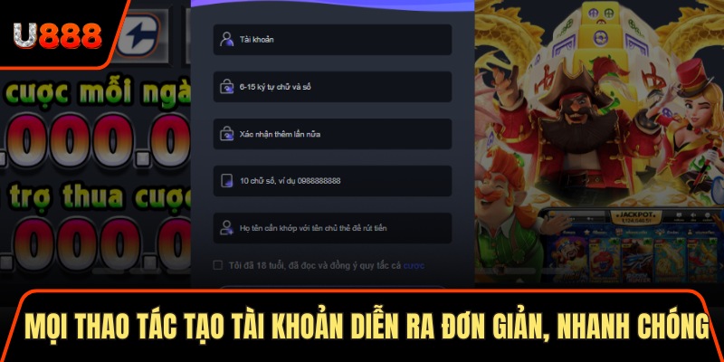 Đăng Ký U888 2025 Trải Nghiệm Đỉnh Cao Ưu Đãi Cực Lớn 2 Mọi thao tác tạo tài khoản diễn ra đơn giản, nhanh chóng